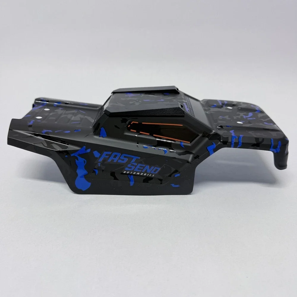TENSSENX 1/14 Scale RC Truggy Body Shell Fast Send Blue Digital Camo Black